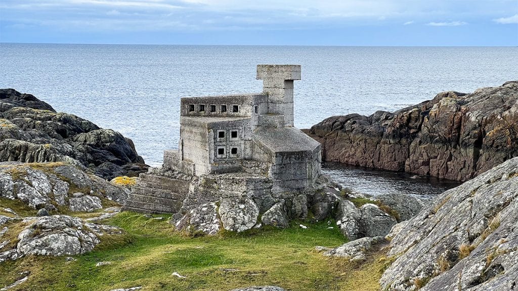 Hermit's castle overlooking sea