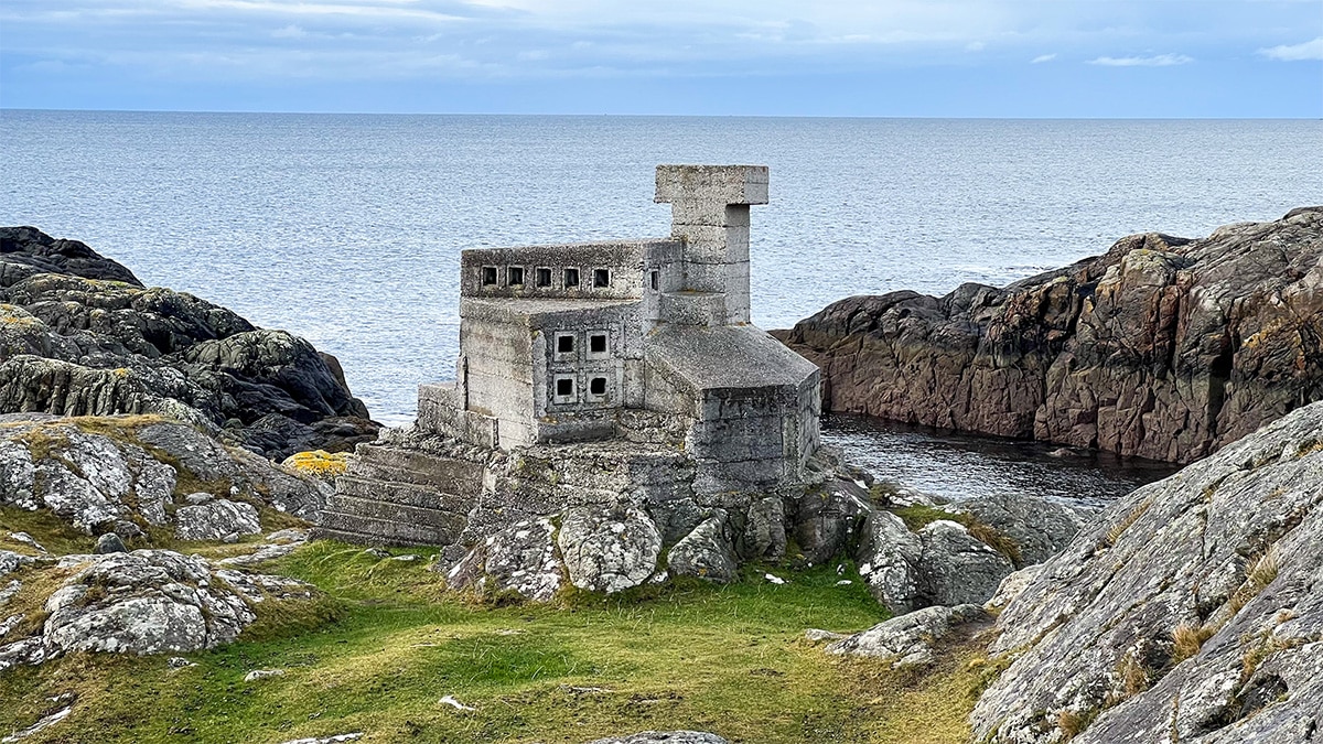 Hermit's castle overlooking sea